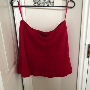 Theory Red Flare Skirt
